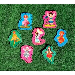 Fantastical Fairies Kids 7-Piece Lacing Sewing Chronicle Books Cards Set Lot EUC